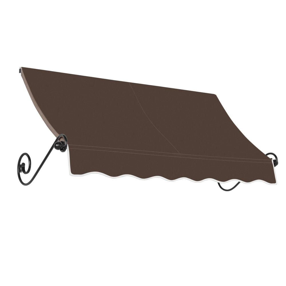 Awntech 8.375 ft Charleston Fixed Awning Acrylic Fabric, Brown. Picture 1