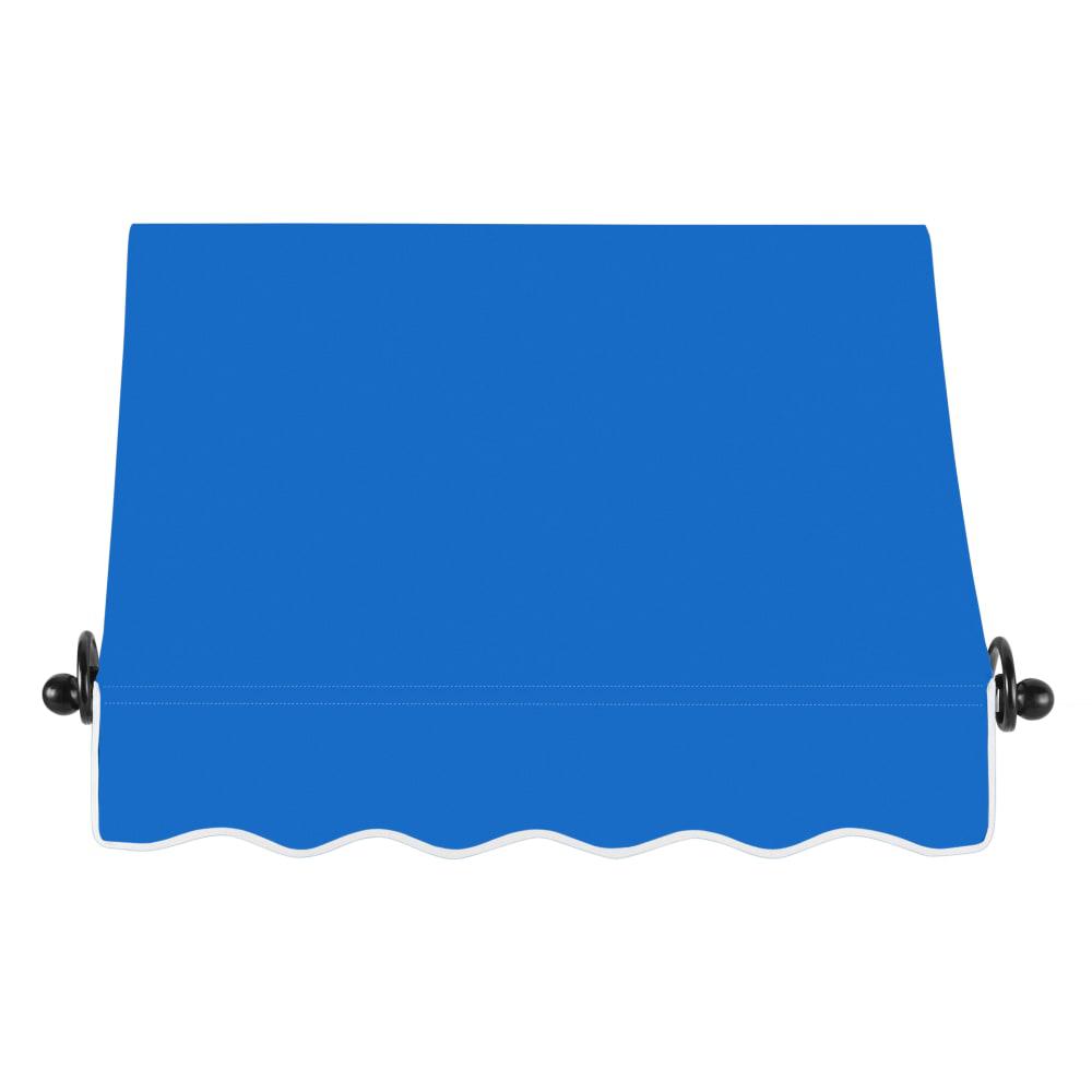 Awntech 3.375 ft Charleston Fixed Awning Acrylic Fabric, Bright Blue. Picture 2