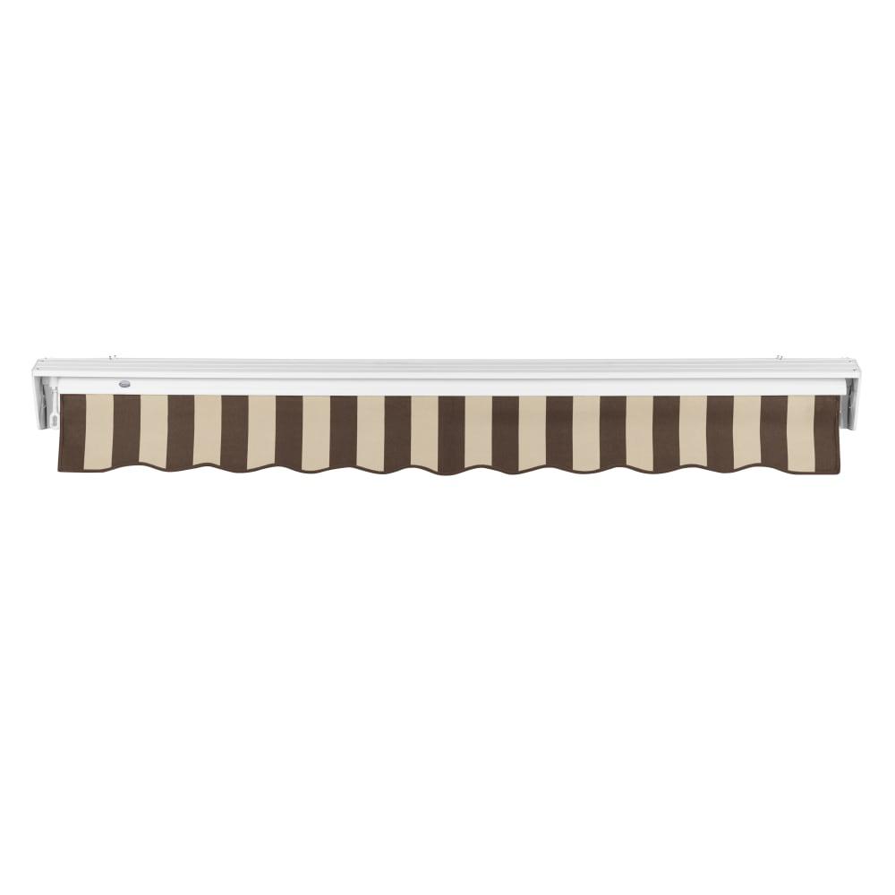 18' x 10' Destin Manual Patio Retractable Awning, Brown/Tan Stripe. Picture 4