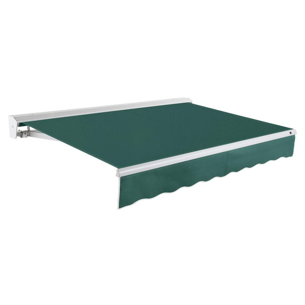 14' x 10' Destin Manual Manual Patio Retractable Awning Acrylic Fabric, Forest. Picture 1