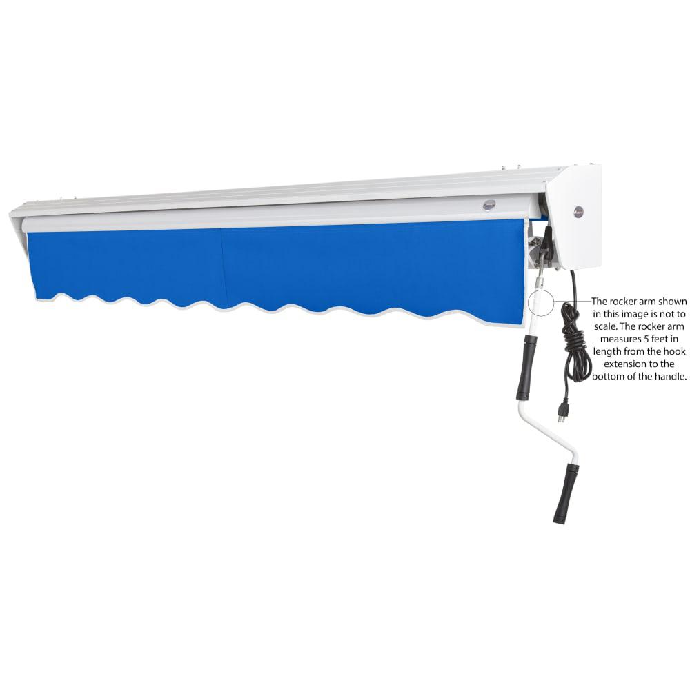 14' x 10' Destin Right Motorized Patio Retractable Awning, Bright Blue. Picture 6