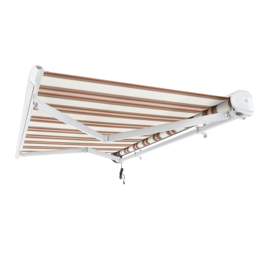Full Cassette Left Motorized Patio Retractable Awning, Brown/Tan/Terracotta. Picture 7