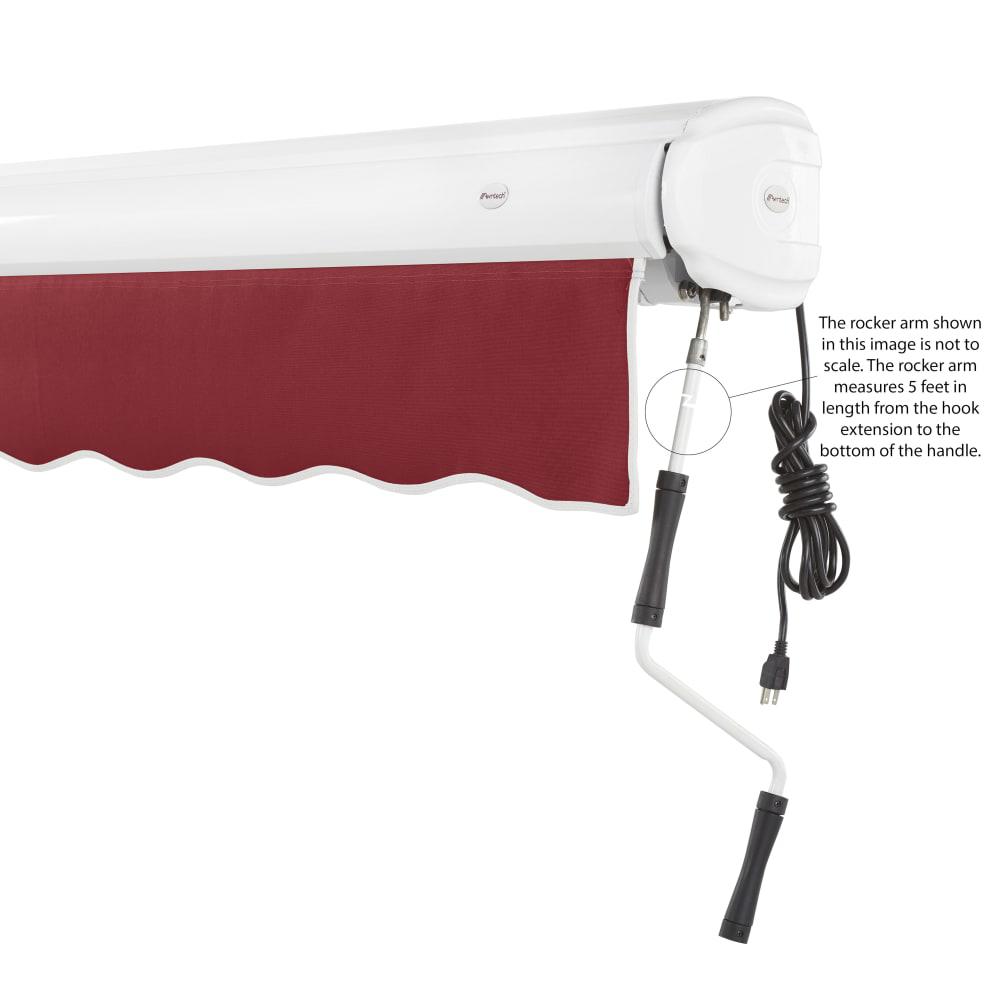 14' x 10' Full Cassette Right Motorized Patio Retractable Awning, Burgundy. Picture 6