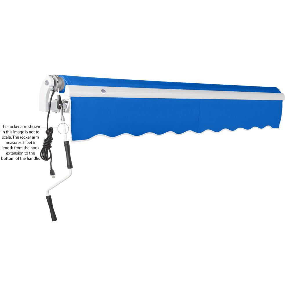 14' x 10' Maui Left Motor Left Motorized Patio Retractable Awning, Bright Blue. Picture 6
