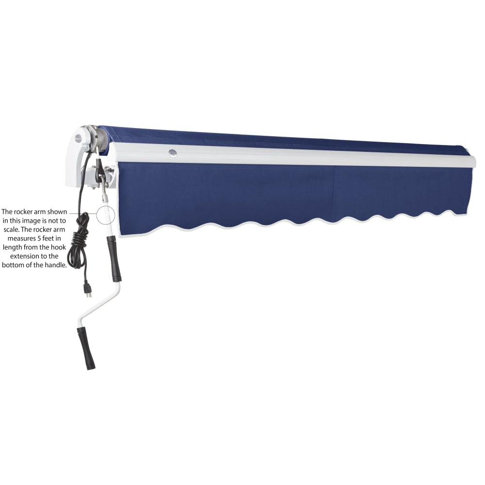 14' x 10' Maui Left Motor Left Motorized Patio Retractable Awning, Navy. Picture 6