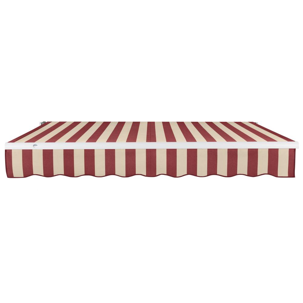 16' x 10' Maui Left Motorized Patio Retractable Awning, Burgundy/Tan Stripe. Picture 3