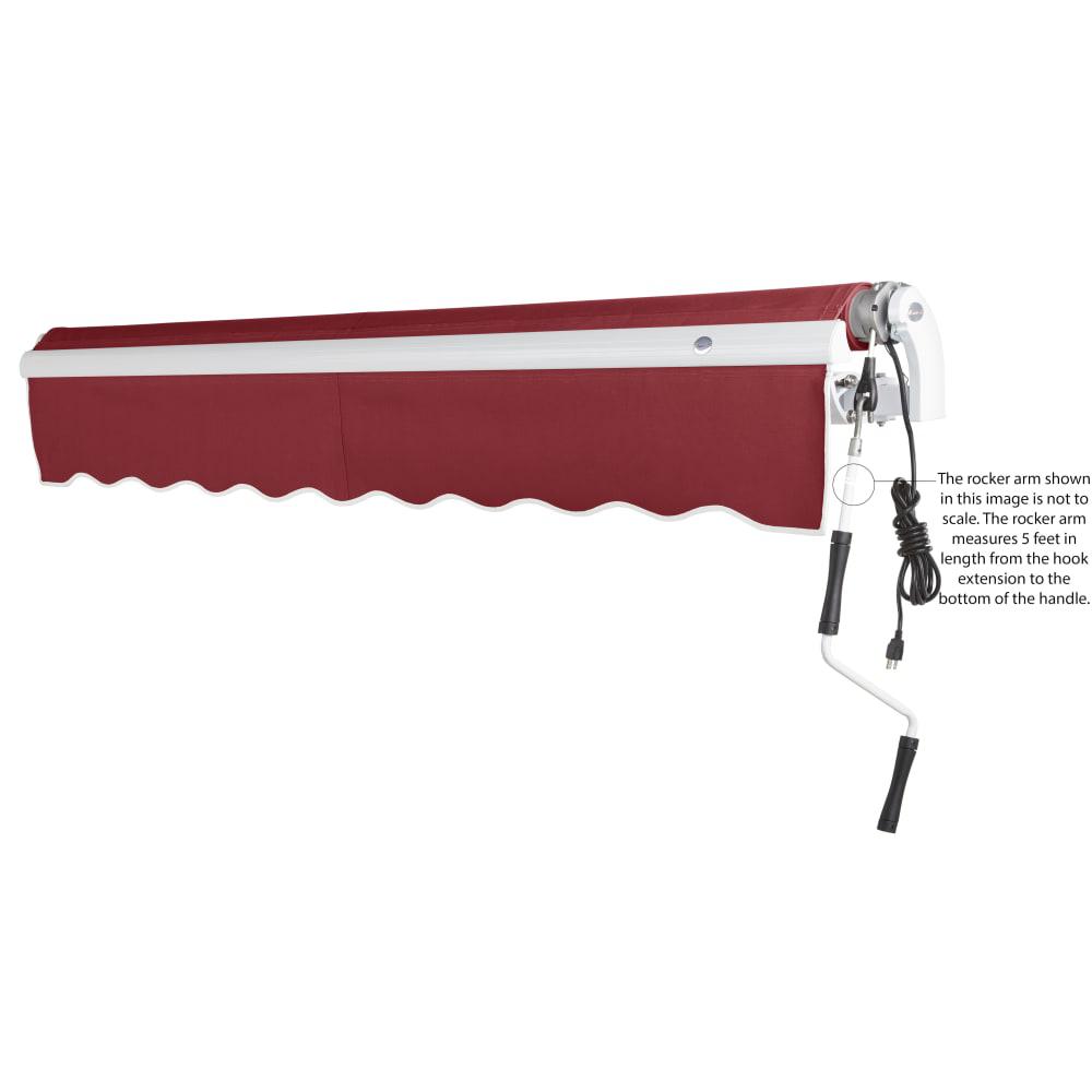 16' x 10' Maui Right Motor Right Motorized Patio Retractable Awning, Burgundy. Picture 6