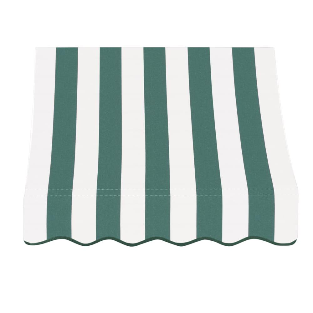 Awntech 3.375 ft Nantucket Fixed Awning Acrylic Fabric, Forest/White Stripe. Picture 2