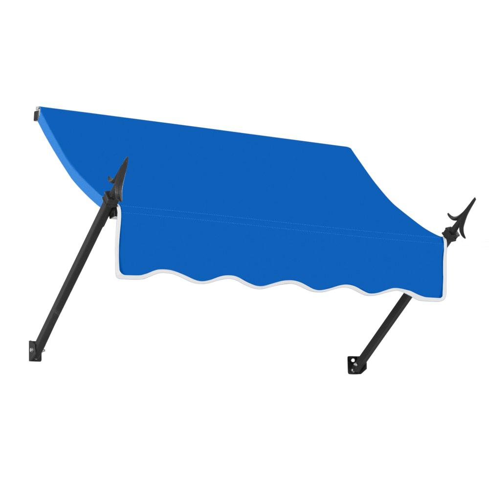 Awntech 3.375 ft New Orleans Fixed Awning Acrylic Fabric, Bright Blue. Picture 1