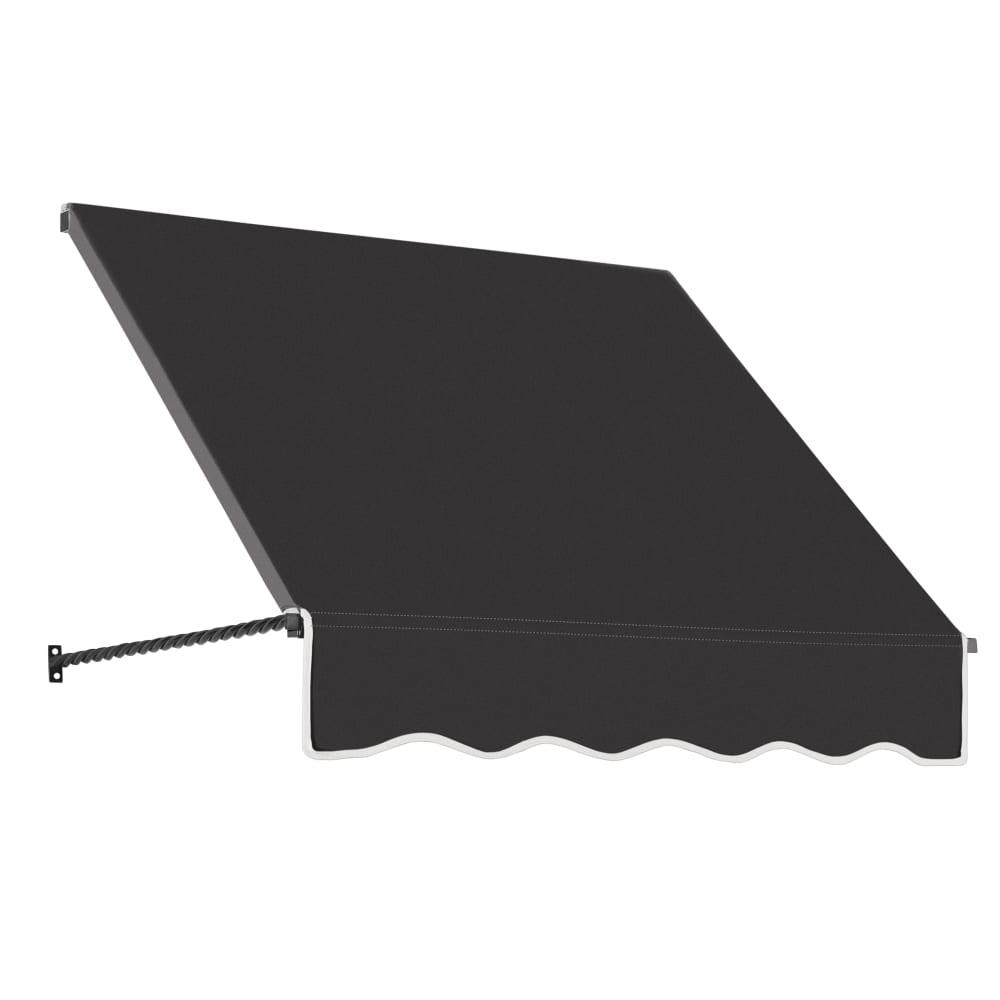 Awntech 3.375 ft Santa Fe Fixed Awning Acrylic Fabric, Black. Picture 1