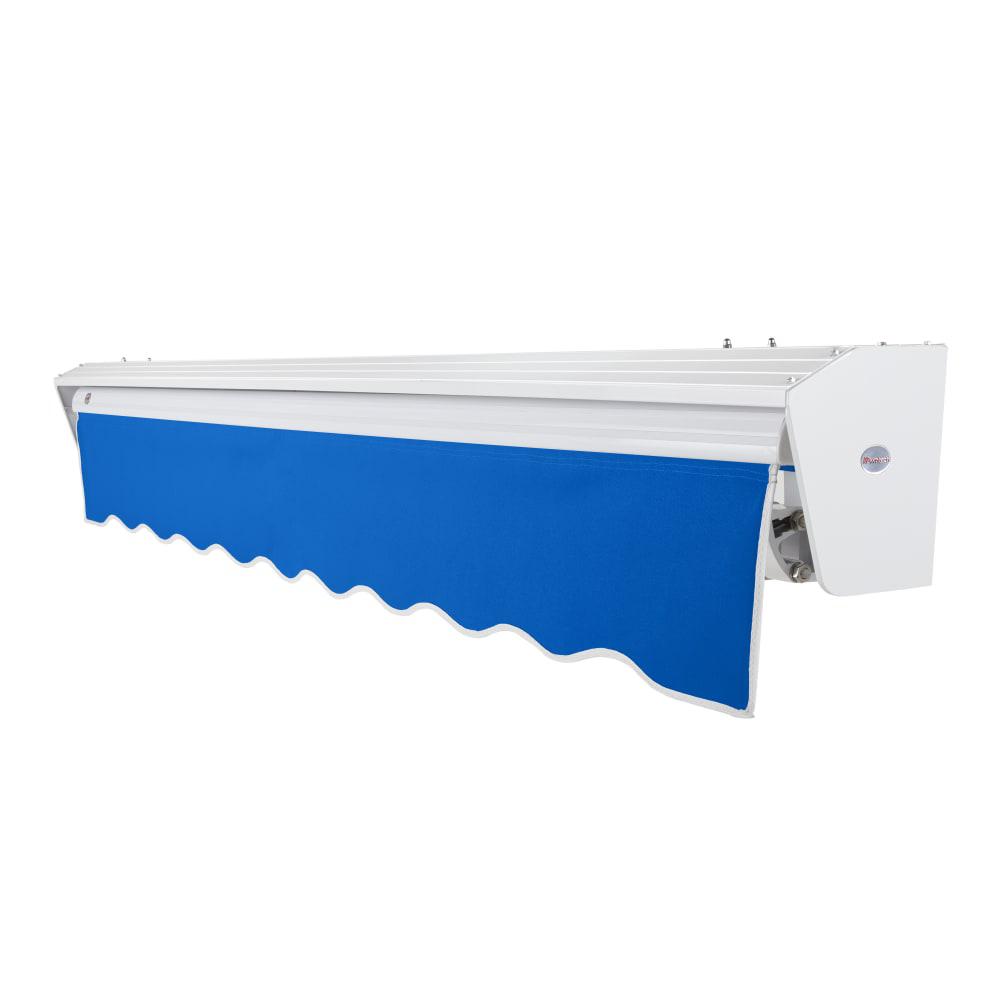 8' x 6.5' Destin Left Motor Left Motorized Patio Retractable Awning, Bright Blue. Picture 2