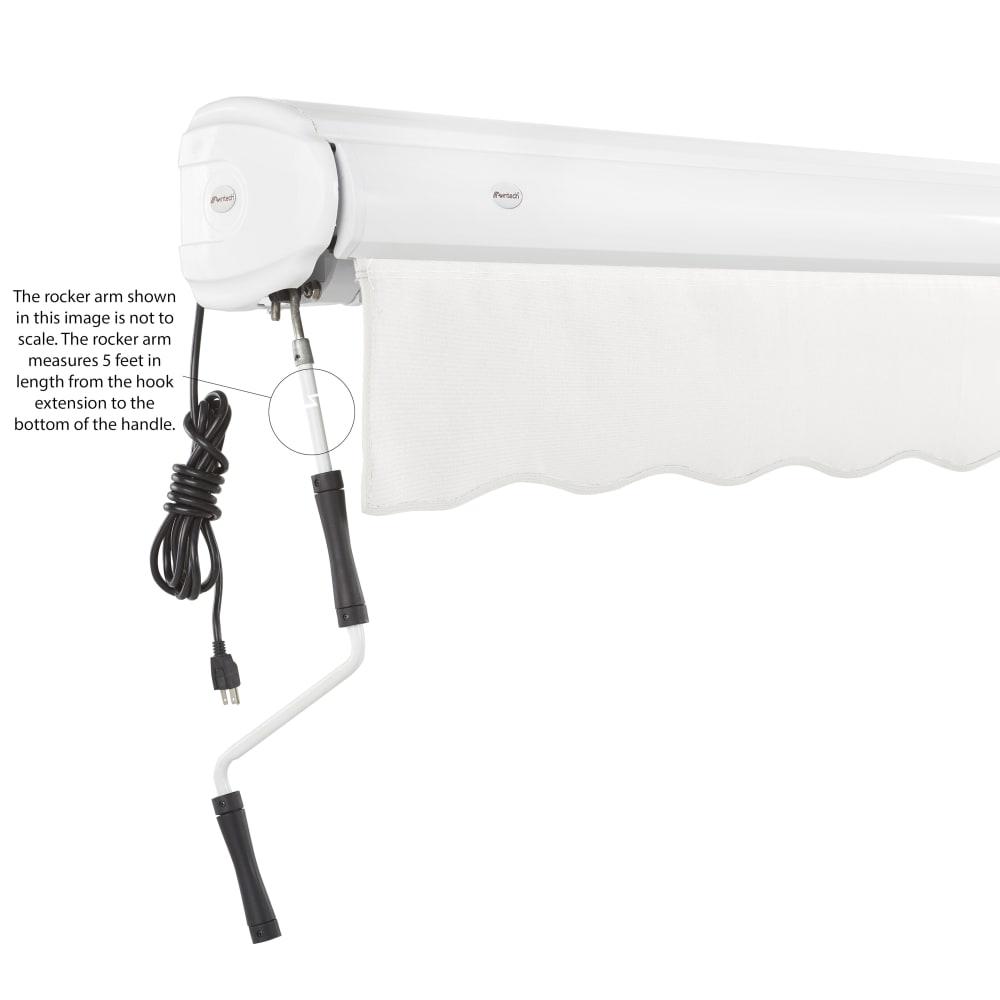 16' x 10' Full Cassette Left Motorized Patio Retractable Awning, White. Picture 6
