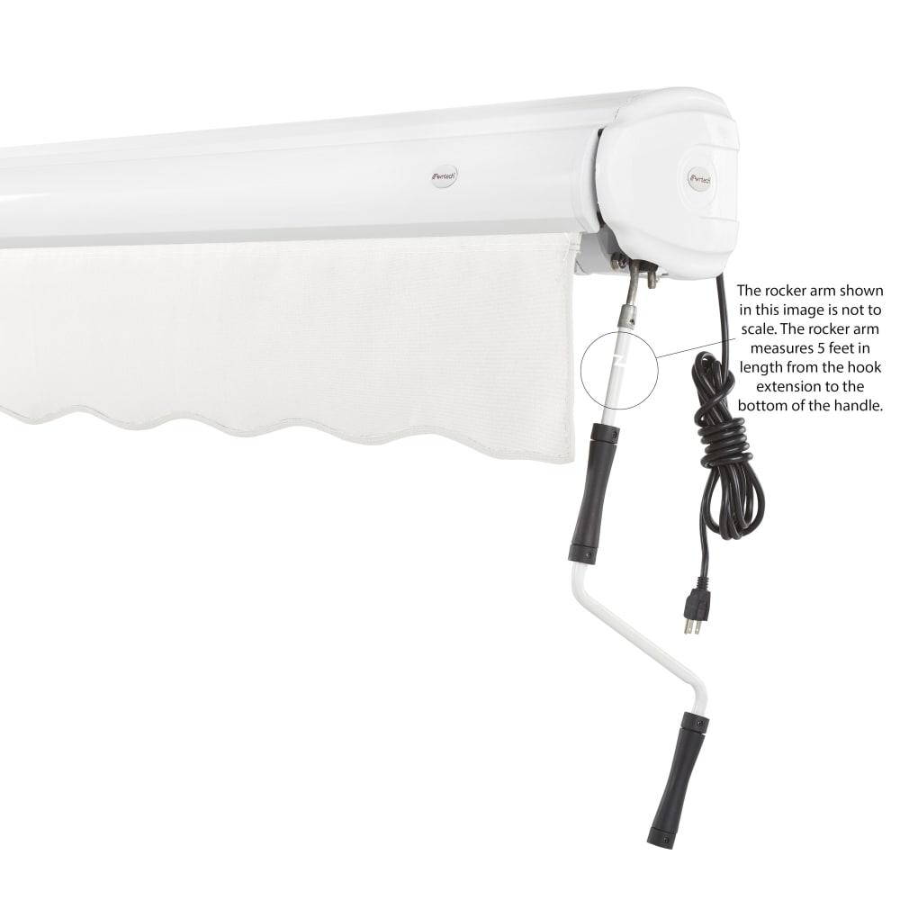 16' x 10' Full Cassette Right Motorized Patio Retractable Awning, White. Picture 6