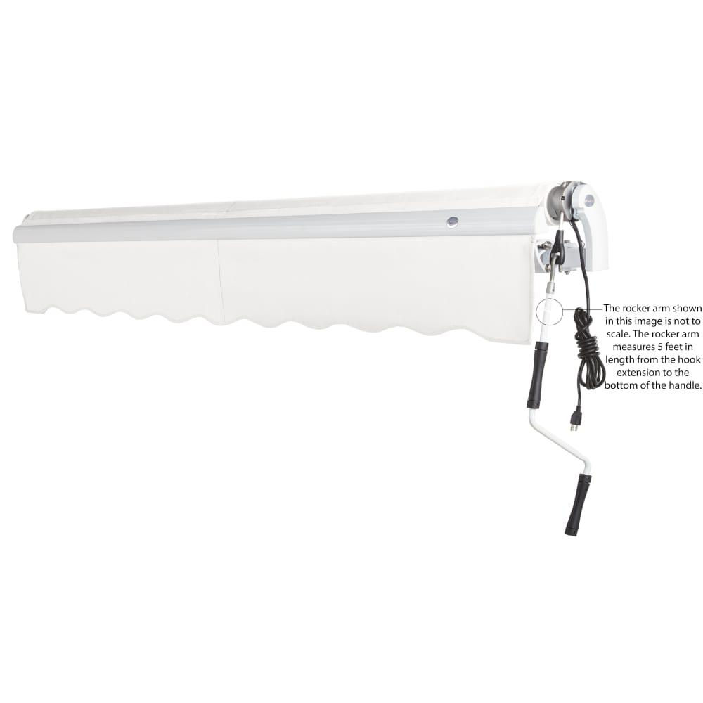 16' x 10' Maui Right Motor Right Motorized Patio Retractable Awning, White. Picture 6