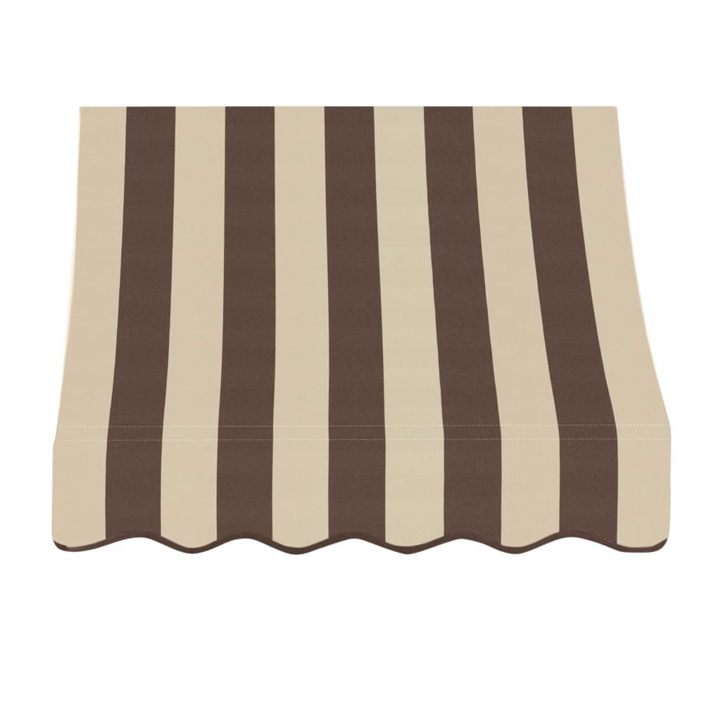 Awntech 4.375 ft Nantucket Fixed Awning Acrylic Fabric, Brown/Tan Stripe. Picture 2