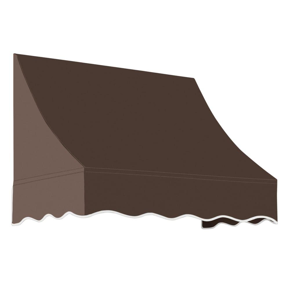 Awntech 4.375 ft Nantucket Fixed Awning Acrylic Fabric, Brown. Picture 1