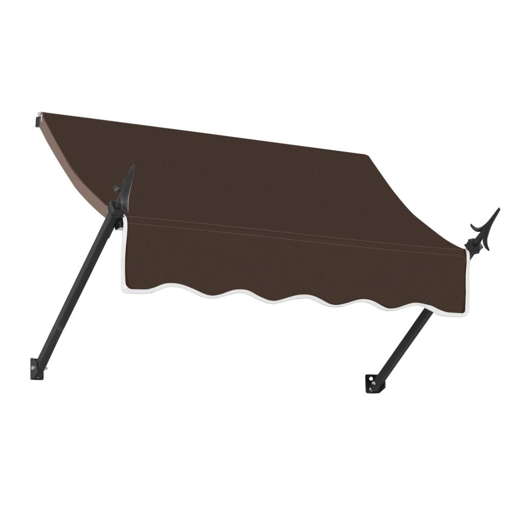Awntech 4.375 ft New Orleans Fixed Awning Acrylic Fabric, Brown. Picture 1