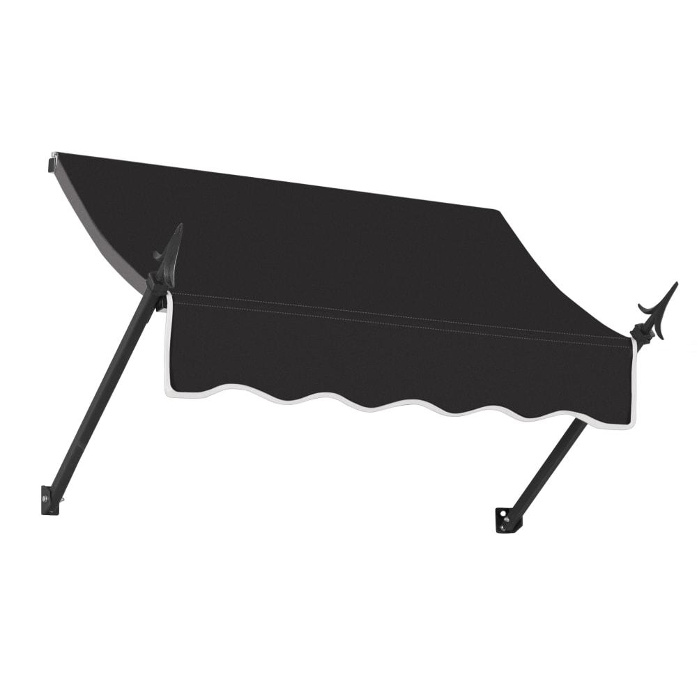 Awntech 4.375 ft New Orleans Fixed Awning Acrylic Fabric, Black. Picture 1