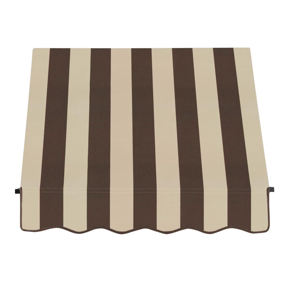 Awntech 4.375 ft Santa Fe Fixed Awning Acrylic Fabric, Brown/Tan Stripe. Picture 2