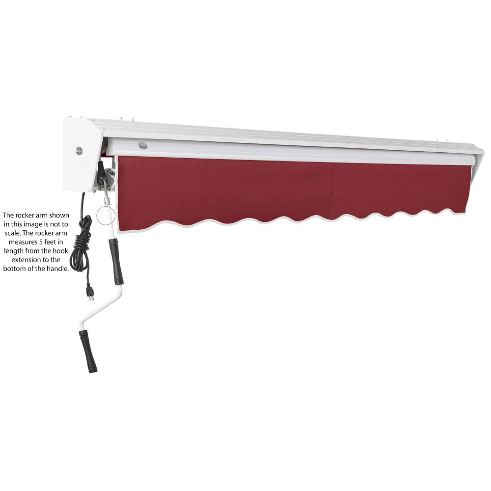 18' x 10' Destin Manual Manual Patio Retractable Awning Acrylic Fabric, Burgundy. Picture 6