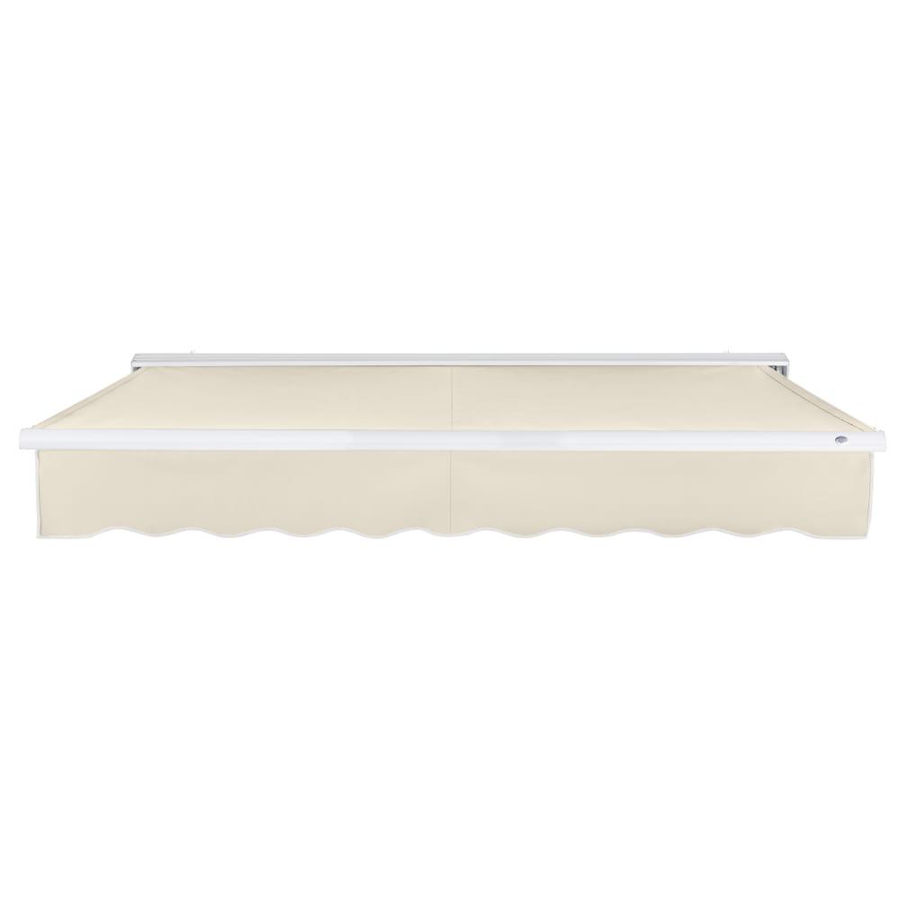 18' x 10' Destin Manual Manual Patio Retractable Awning Acrylic Fabric, Linen. Picture 3