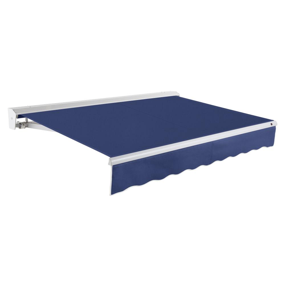 20' x 10' Destin Manual Manual Patio Retractable Awning Acrylic Fabric, Navy. Picture 1