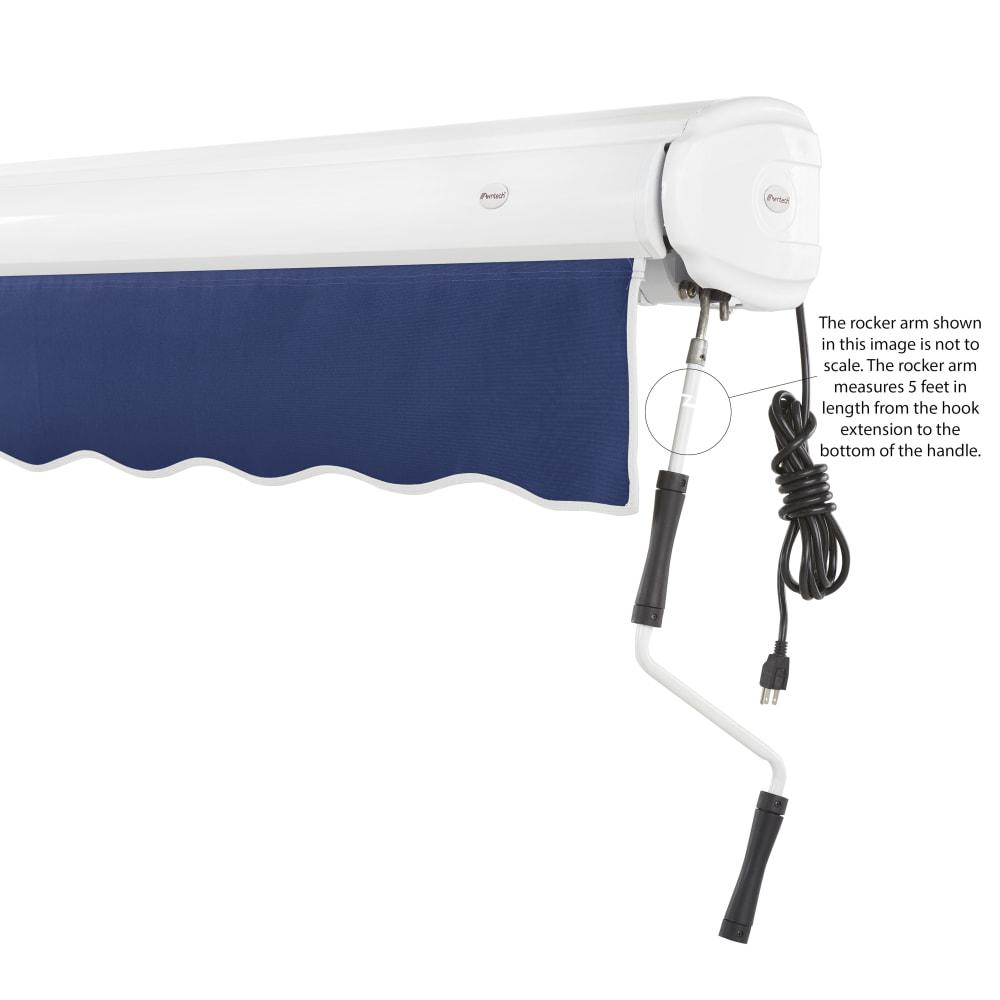 18' x 10' Full Cassette Right Motorized Patio Retractable Awning, Navy. Picture 6
