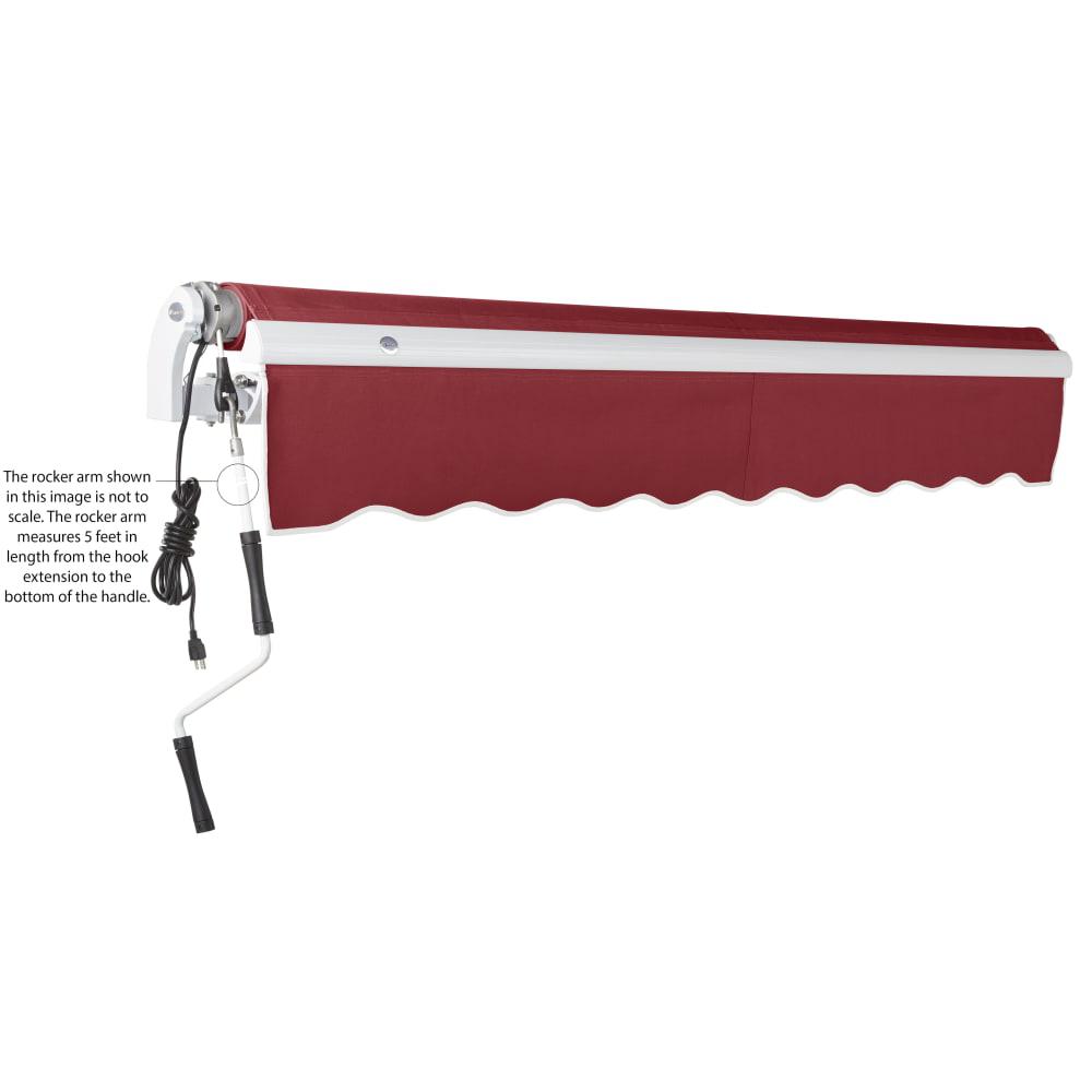 18' x 10' Maui Left Motor Left Motorized Patio Retractable Awning, Burgundy. Picture 6