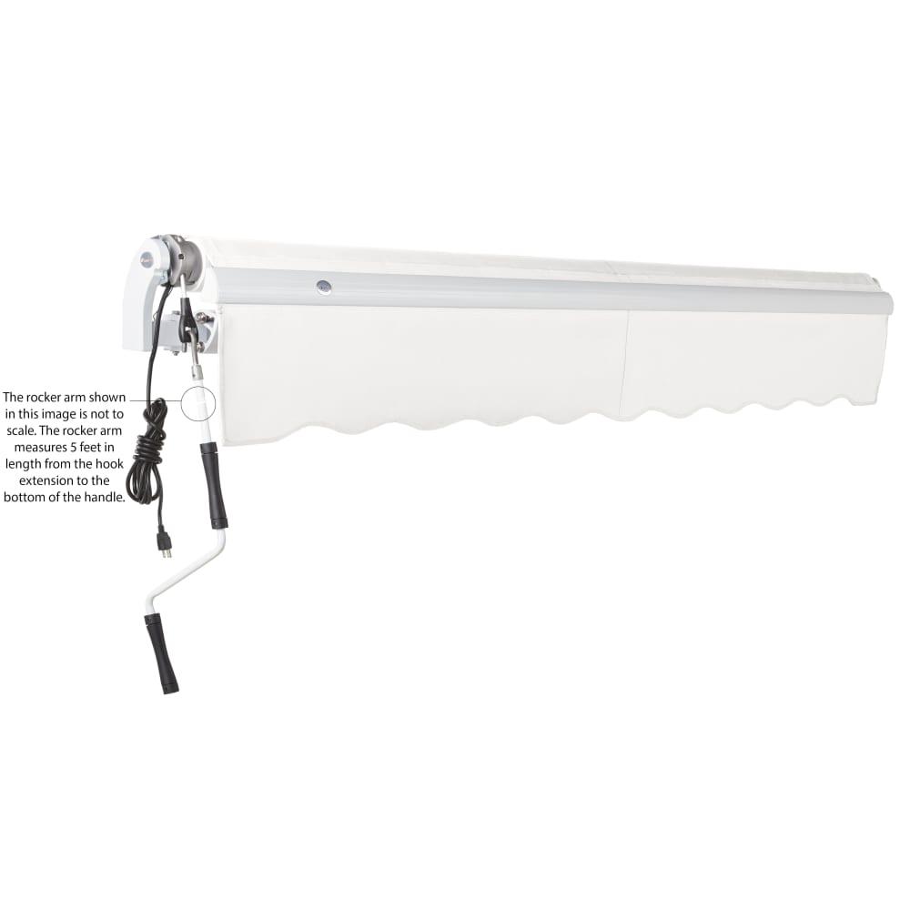 18' x 10' Maui Left Motor Left Motorized Patio Retractable Awning, White. Picture 6