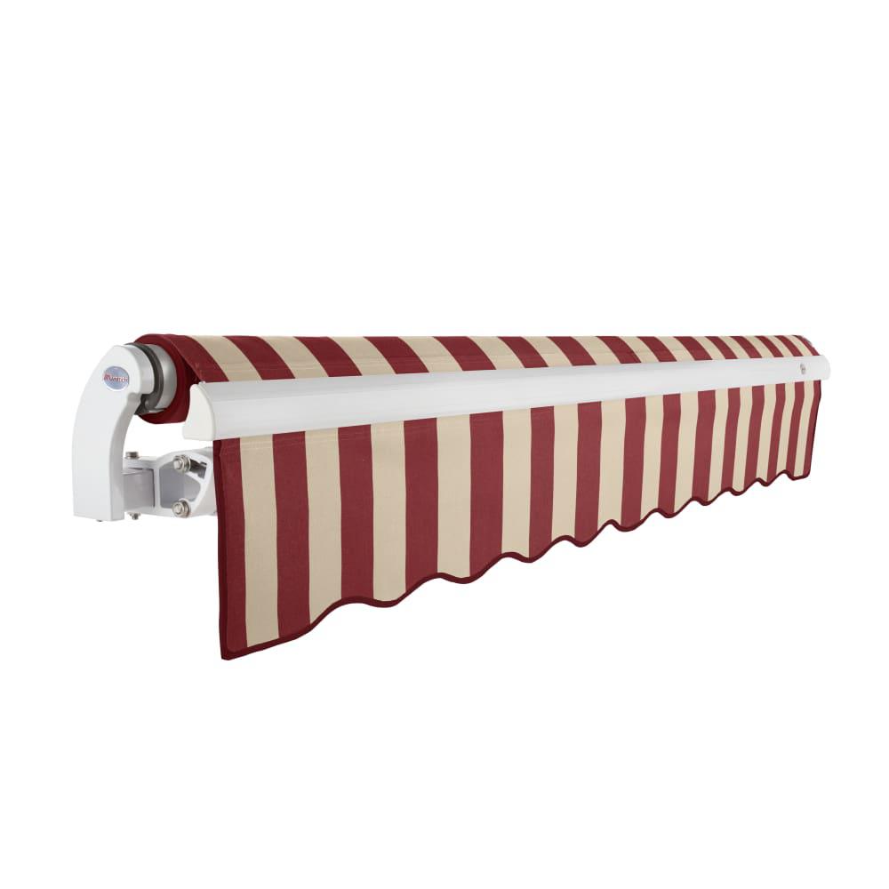 18' x 10' Maui Right Motorized Patio Retractable Awning, Burgundy/Tan Stripe. Picture 2