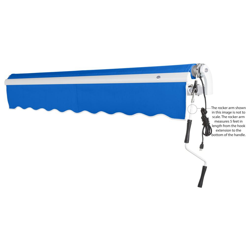 18' x 10' Maui Right Motor Right Motorized Patio Retractable Awning, Bright Blue. Picture 6
