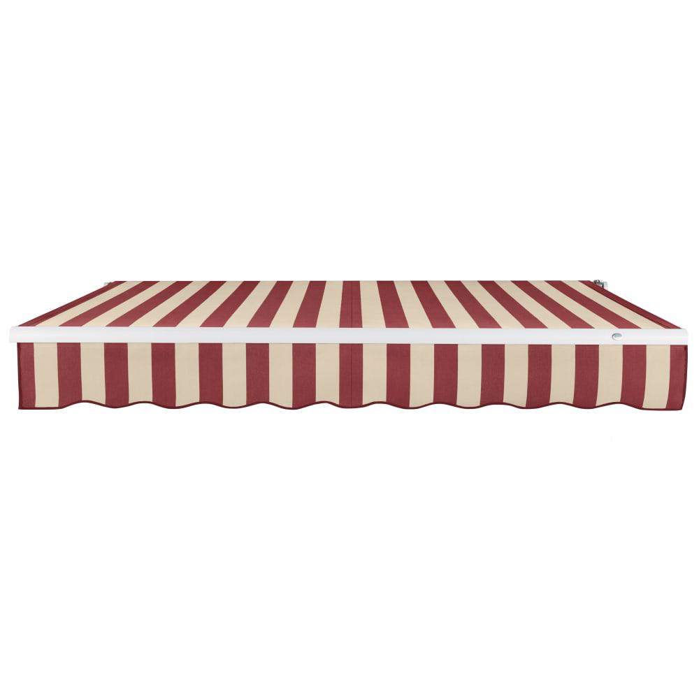 18' x 10' Maui Right Motorized Patio Retractable Awning, Burgundy/Tan Stripe. Picture 3