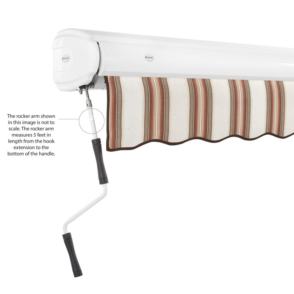 Full Cassette Manual Patio Retractable Awning, Brown/Tan/Terracotta Multi. Picture 6