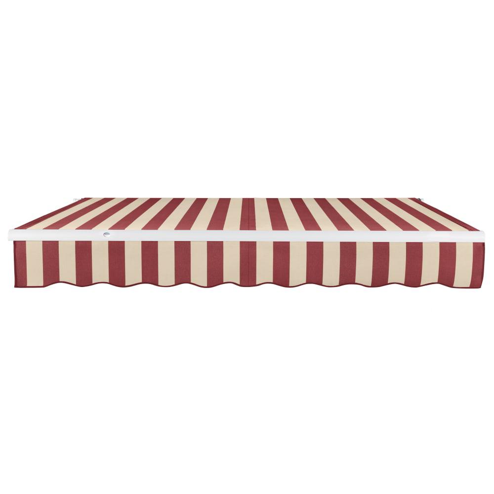 20' x 10' Maui Manual Patio Retractable Awning, Burgundy/Tan Stripe. Picture 3