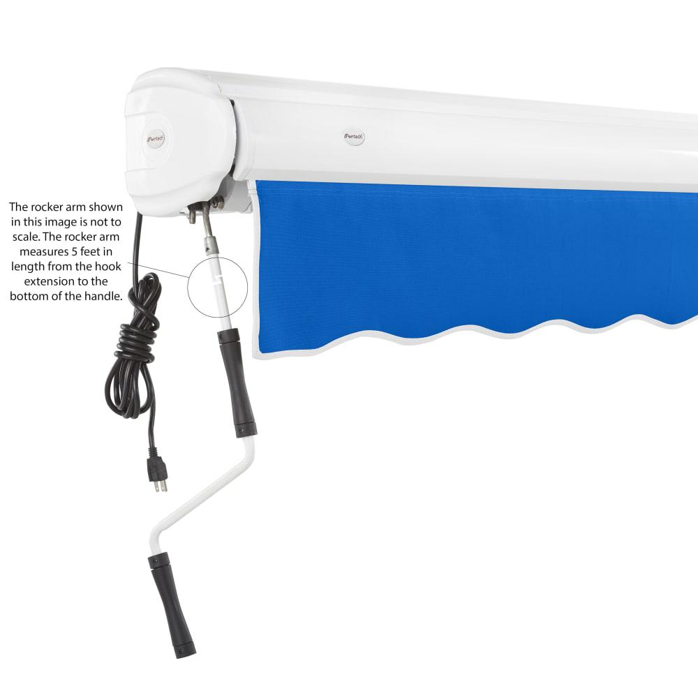 24' x 10' Full Cassette Left Motorized Patio Retractable Awning, Bright Blue. Picture 6