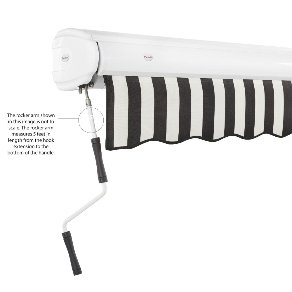 24' x 10' Full Cassette Manual Patio Retractable Awning, Black/White Stripe. Picture 6
