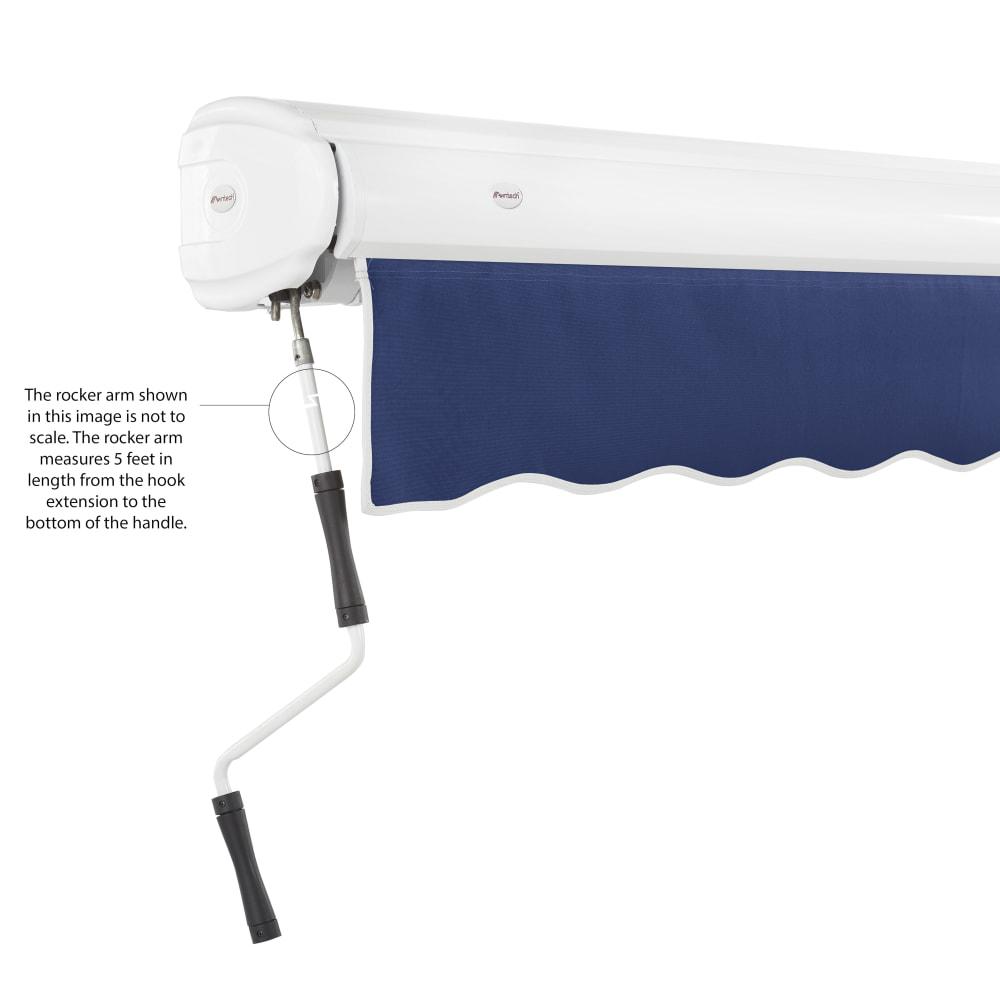 24' x 10' Full Cassette Manual Patio Retractable Awning Acrylic Fabric, Navy. Picture 6