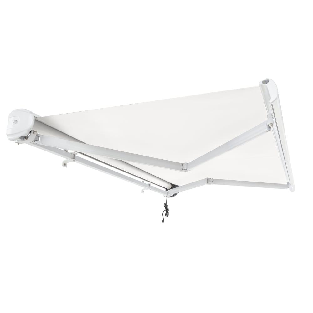 24' x 10' Full Cassette Right Motorized Patio Retractable Awning, White. Picture 7