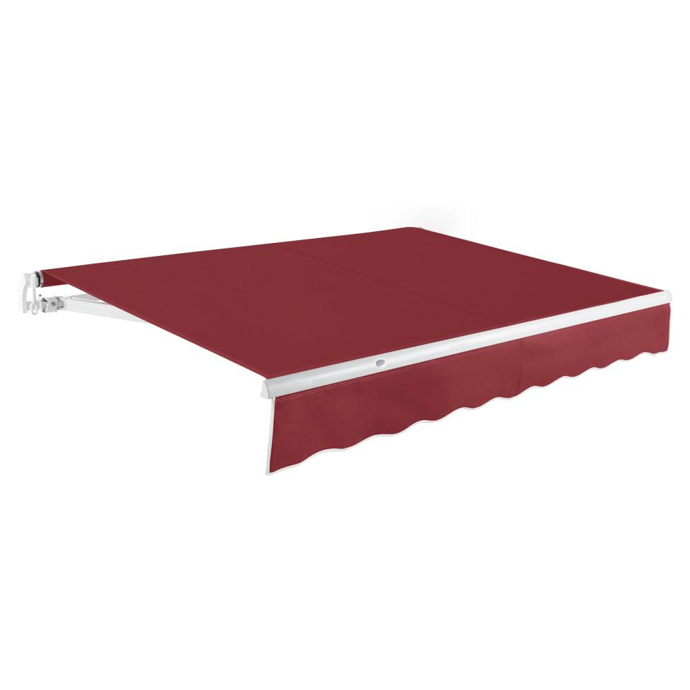 8' x 6.5' Maui Manual Manual Patio Retractable Awning Acrylic Fabric, Burgundy. Picture 1