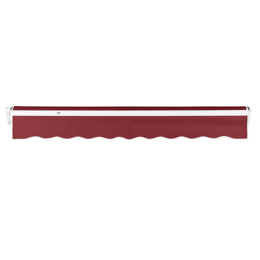 8' x 6.5' Maui Manual Manual Patio Retractable Awning Acrylic Fabric, Burgundy. Picture 4