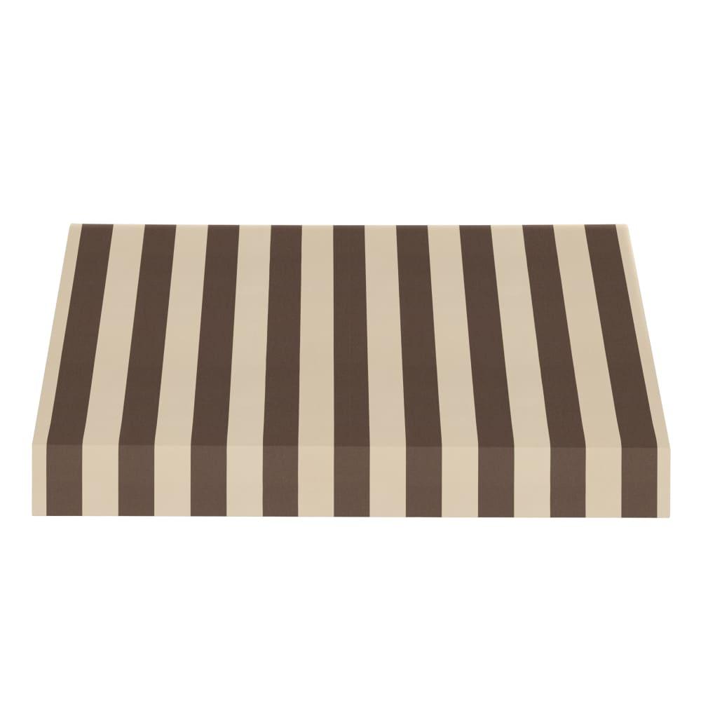 Awntech 6.375 ft New Yorker Fixed Awning Acrylic Fabric, Brown/Tan Stripe. Picture 2