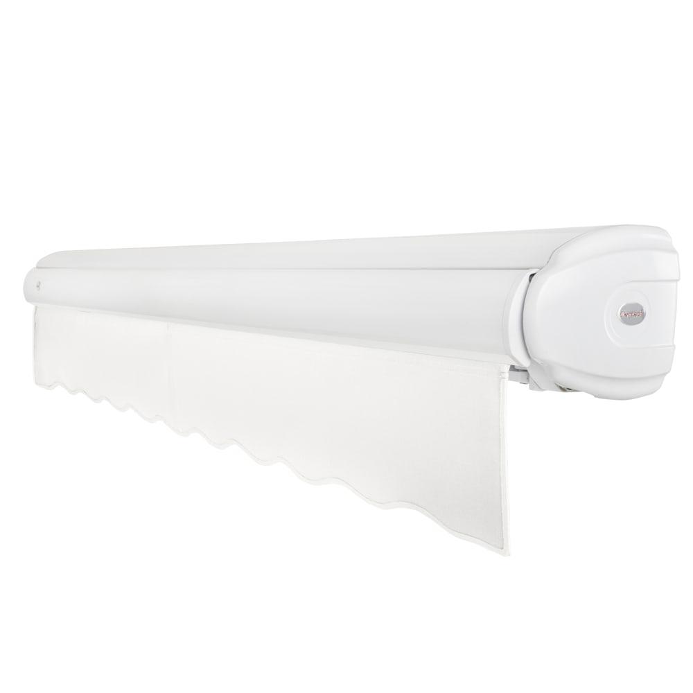 8' x 6.5' Full Cassette Left Motorized Patio Retractable Awning, White. Picture 2