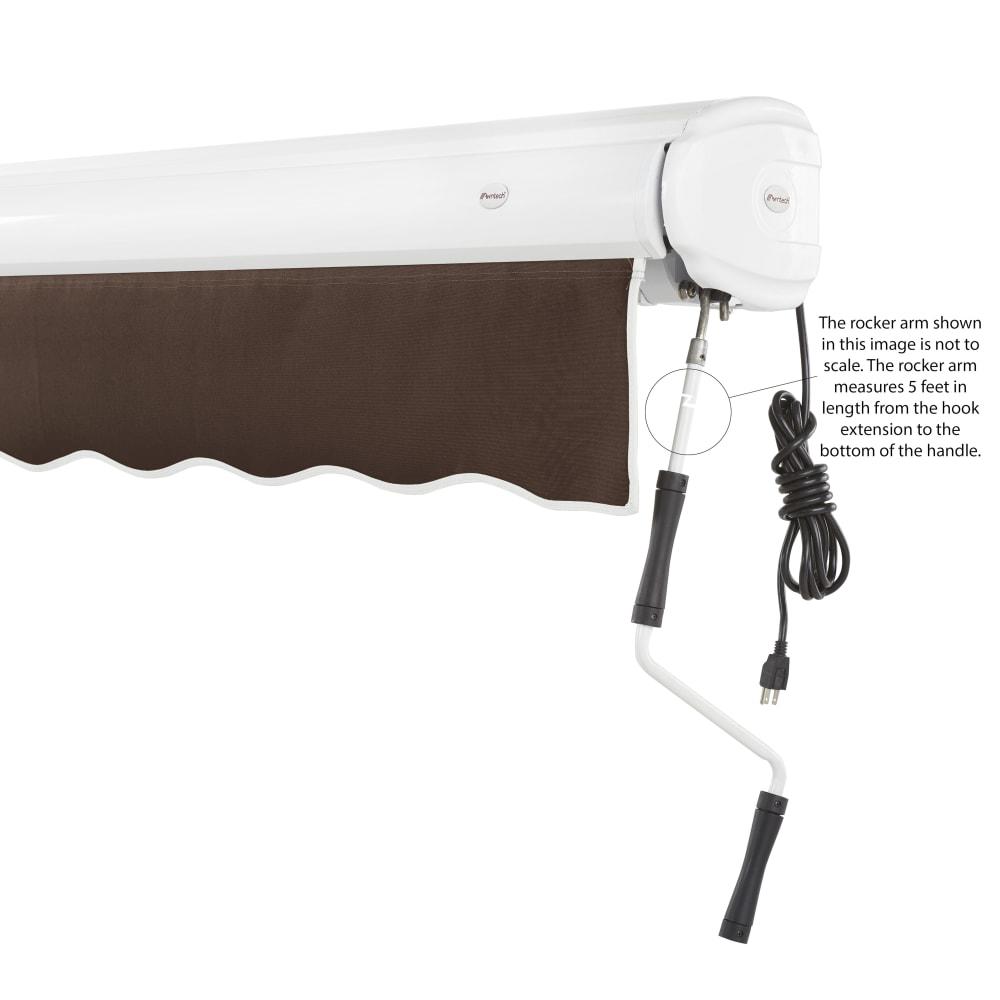 8' x 6.5' Full Cassette Right Motorized Patio Retractable Awning, Brown. Picture 6