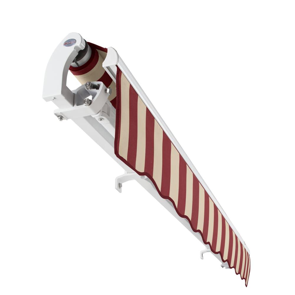 8' x 6.5' Maui Right Motorized Patio Retractable Awning, Burgundy/Tan Stripe. Picture 5