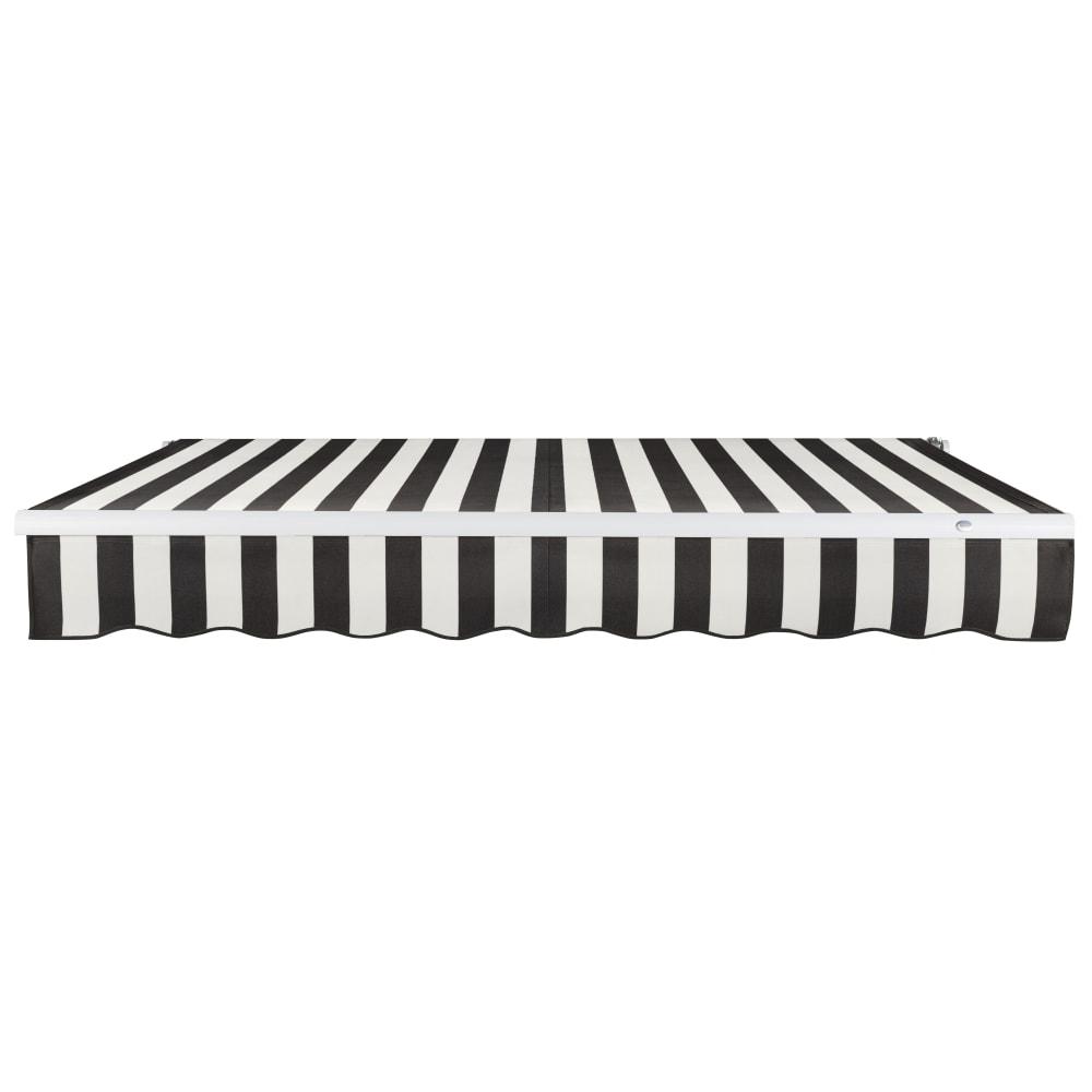 8' x 6.5' Maui Right Motorized Patio Retractable Awning, Black/White Stripe. Picture 3