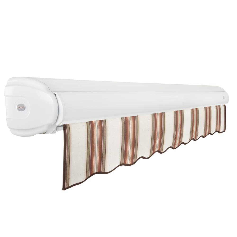 Full Cassette Right Motorized Patio Retractable Awning, Brown/Tan/Terracotta. Picture 2