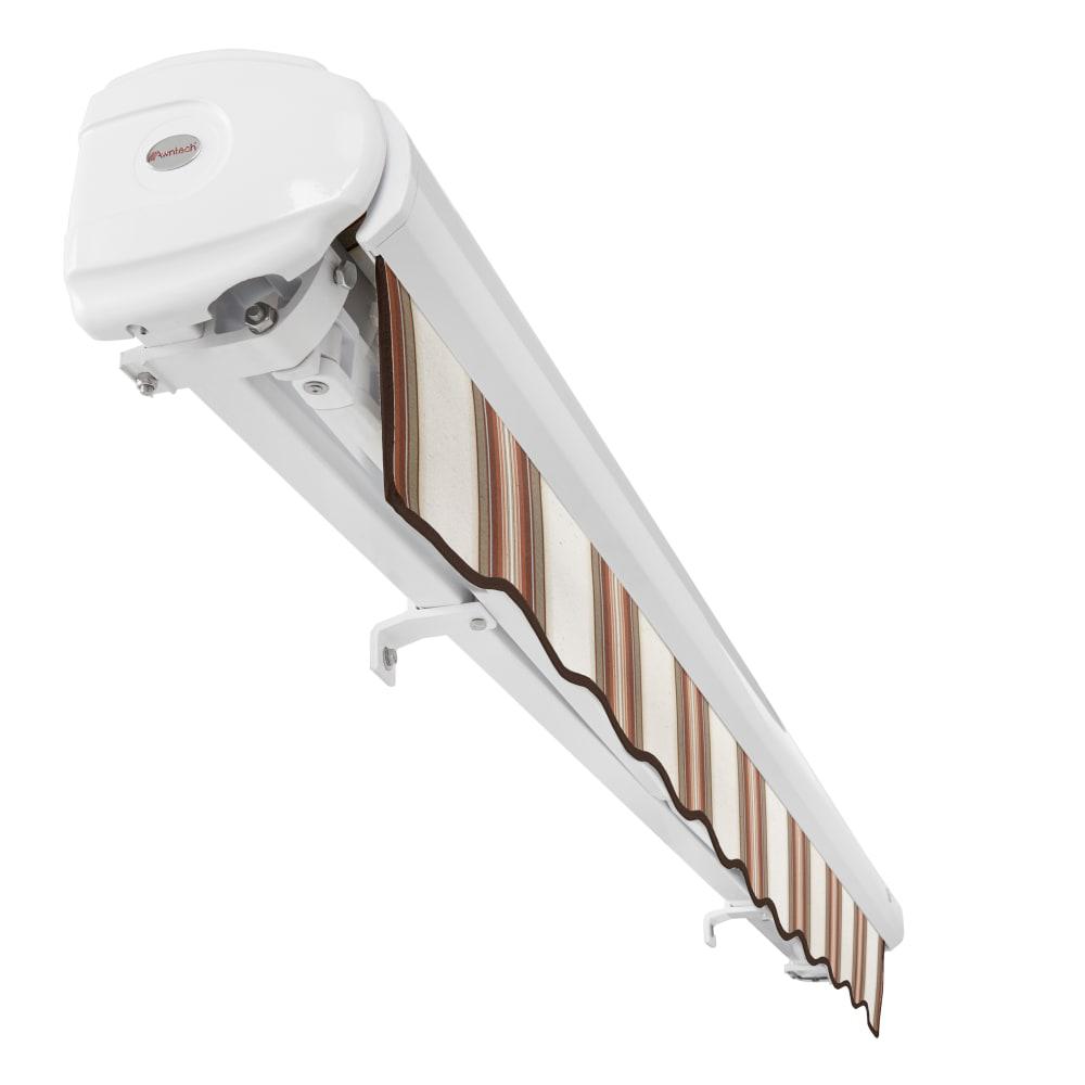 Full Cassette Right Motorized Patio Retractable Awning, Brown/Tan/Terracotta. Picture 5