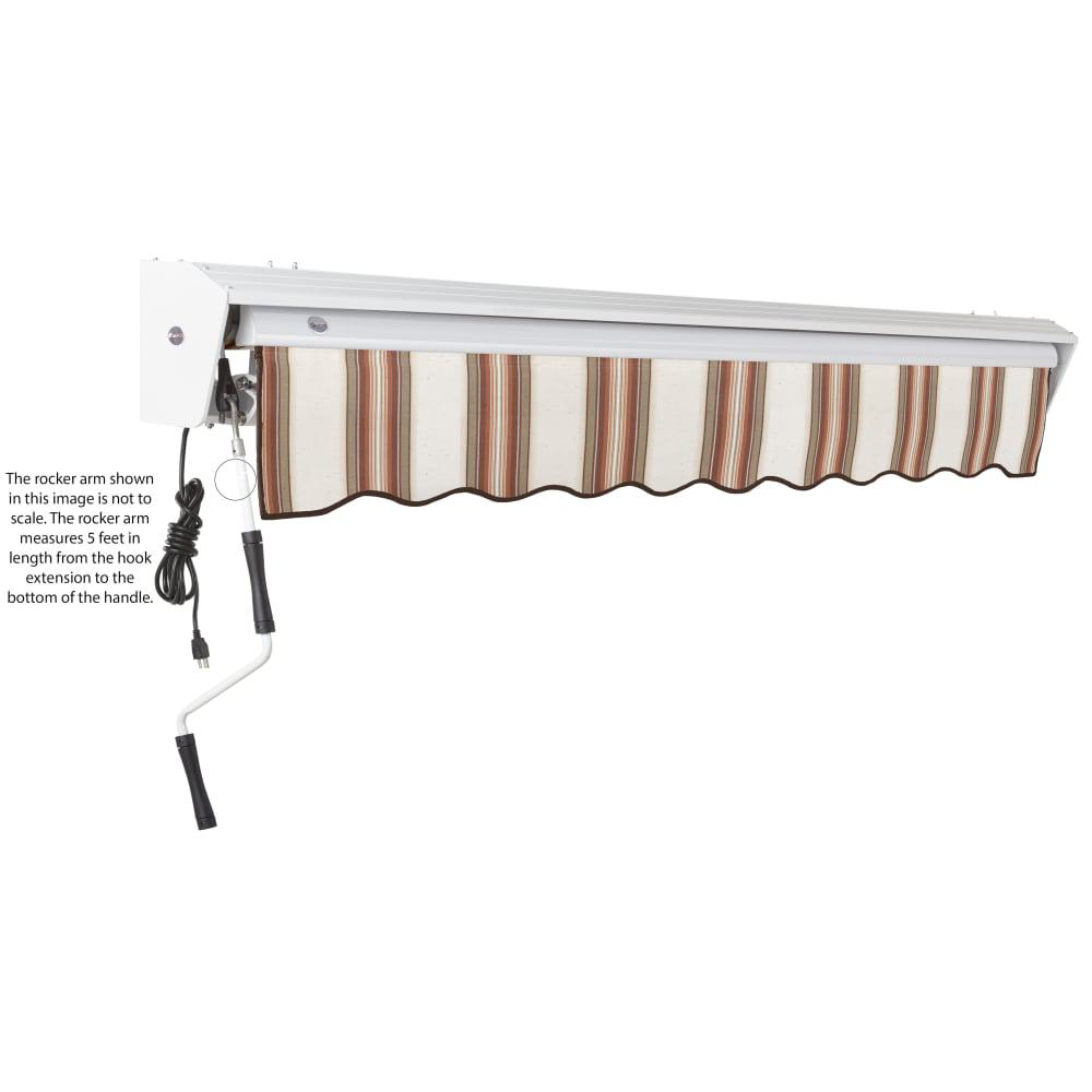 Destin Left Motorized Patio Retractable Awning, Brown/Tan/Terracotta Multi. Picture 6