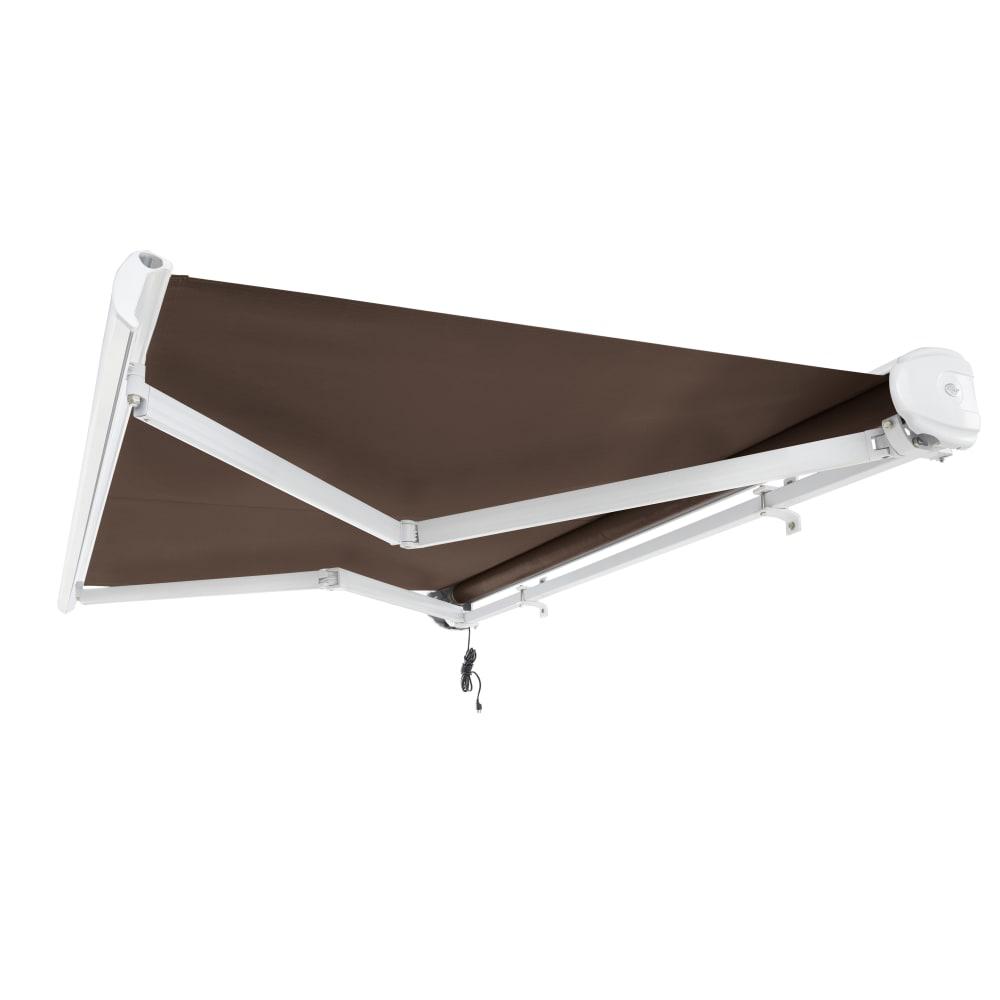 12' x 10' Full Cassette Left Motorized Patio Retractable Awning, Brown. Picture 7
