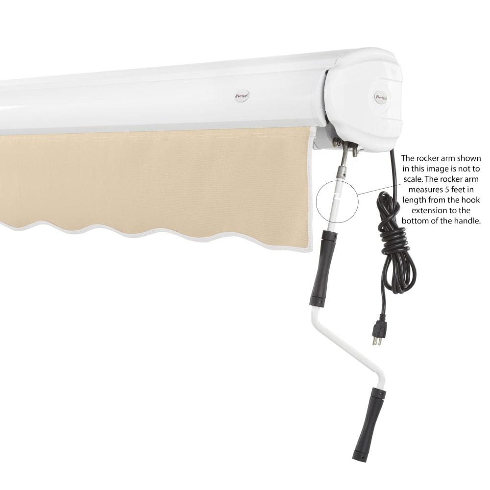 10' x 8' Full Cassette Right Motor Right Motorized Patio Retractable Awning, Tan. Picture 6